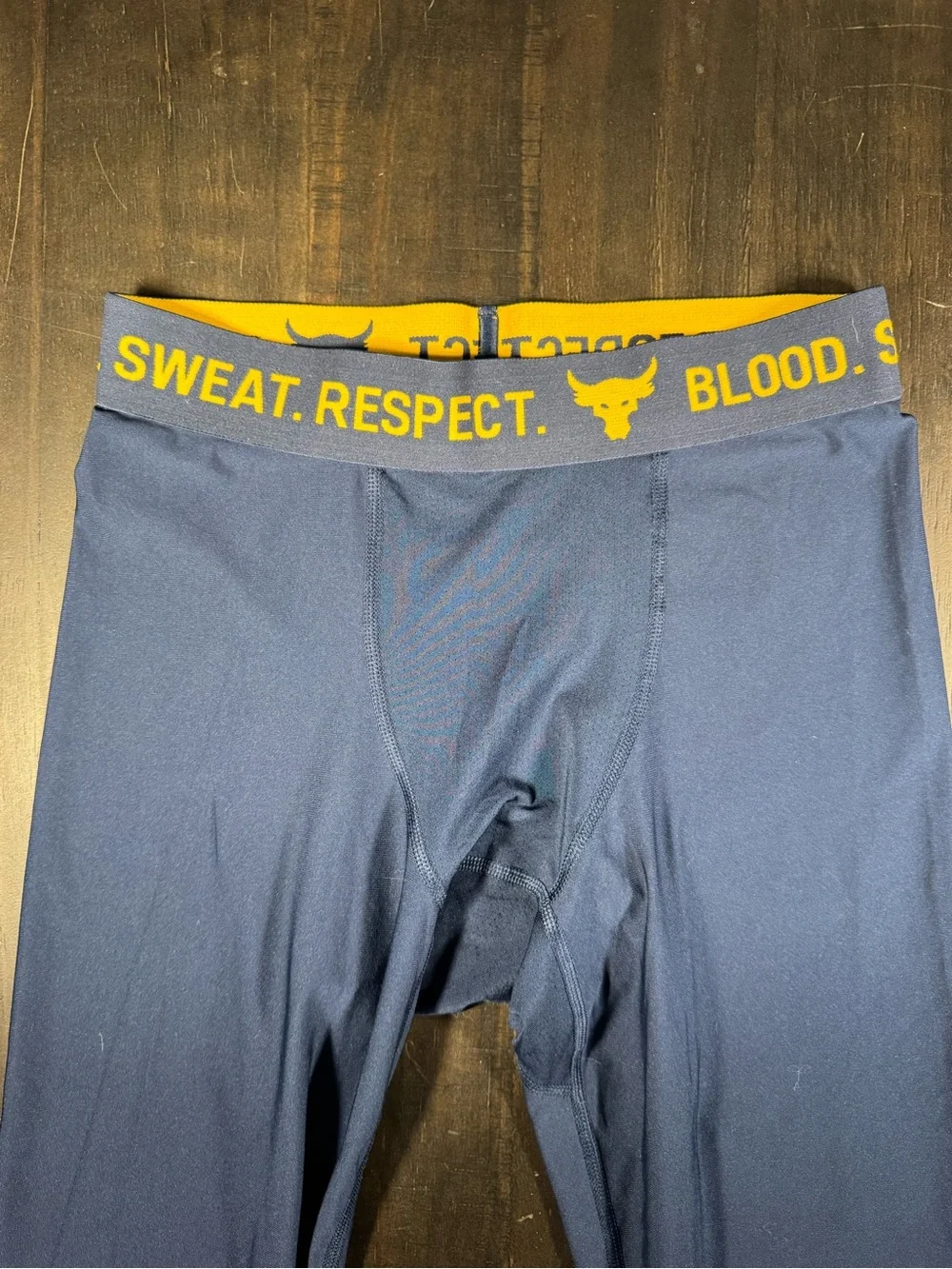 Project Rock Compression Pants- Navy/Yellow